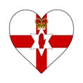 Northern Ireland Heart Shape Flag. Love Northern Ireland. Visit Northern Ireland. Northern Europe. Europe. European Union. Vector