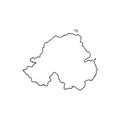 Northern Ireland map silhouette