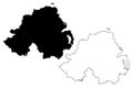 Northern ireland map vector Royalty Free Stock Photo