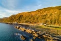 Northern Ireland. Rocky Atlantic coast and coastal road Royalty Free Stock Photo