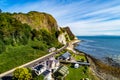 Northern Ireland. Atlantic coast, cliffs and coastal road Royalty Free Stock Photo