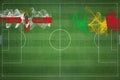 Northern Ireland vs Mali Soccer Match, national colors, national flags, soccer field, football game, Copy space