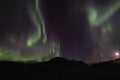 Northern Light above Lofotens hills Royalty Free Stock Photo