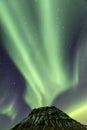 Northern Light Aurora borealis at Kirkjufell Iceland with fully