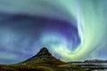 Northern Light Aurora borealis at Kirkjufell Iceland with fully