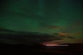 Northern light black sky with stars. Nature miracles. Aurora dark sky. Amazing nature phenomena. Best place see aurora