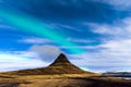 Northern Light in Kirkjufell Iceland Royalty Free Stock Photo