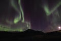 Northern Light and moon Royalty Free Stock Photo