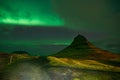 The Northern Light at the mountain Kirkjufell Iceland