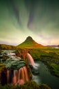 Northern light over Kirkjufell mountain Royalty Free Stock Photo