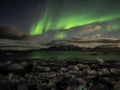 Northern Lights (Aurora Borealis) above the Arctic fjord Royalty Free Stock Photo