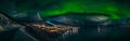 Northern Lights - Aurora Borealis Breidtinden Segla Fjordgard Senja in NORWAY Royalty Free Stock Photo