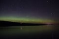 Northern lights and Aurora over Lake Superior on the North Shore of Lake Superior in Minnesota