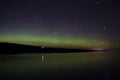 Northern lights and Aurora over Lake Superior on the North Shore of Lake Superior in Minnesota