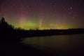 Northern lights and Aurora over Lake Superior on the North Shore of Lake Superior in Minnesota