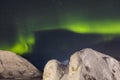 Northern lights on the background-night mountains