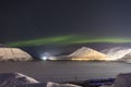 Northern lights on the background-night mountains