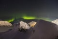 Northern lights on the background-night mountains