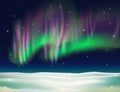 Northern lights background vector illustration.