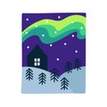 Northern Lights doodle icon, vector illustration