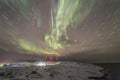 Northern Lights on the Kola Peninsula. Teriberka, Murmansk region, Russia Royalty Free Stock Photo