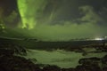 Northern Lights on the Kola Peninsula. Teriberka, Murmansk region, Russia Royalty Free Stock Photo