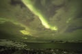Northern Lights on the Kola Peninsula. Teriberka, Murmansk region, Russia Royalty Free Stock Photo