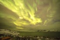 Northern Lights on the Kola Peninsula. Teriberka, Murmansk region, Russia Royalty Free Stock Photo