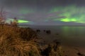 Northern lights on lake Ladoga