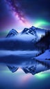 Northern Lights. The Magic Dance of the Sky and Nature\'s Masterpiece Royalty Free Stock Photo