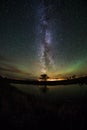 Northern lights and milky way