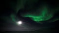 Northern Lights with moon