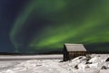 Northern lights over the Bay of the White sea near the village Nilmoguba, Karelia