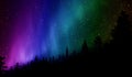 Northern Lights over the hill Royalty Free Stock Photo