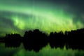 Northern lights over lake in Finland Royalty Free Stock Photo