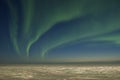 Northern lights over tundra