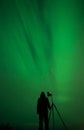 Northern lights photographer silhouette