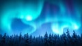 Northern Lights over a snowy forest Royalty Free Stock Photo