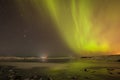 Northern Lights and Stars over Iceland. Royalty Free Stock Photo