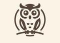 Northern long-eared owl. Vector logo