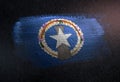 Northern Mariana Islands Flag Made of Metallic Brush Paint on Gr