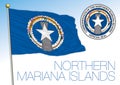 Northern Mariana islands official national flag and coat of arms, Oceania