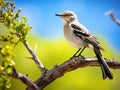 Ai Generated illustration Wildlife Concept of Northern Mockingbird