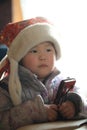 NORTHERN MONGOLIA MONGOLIA - FEB 06 2020: people in mongolia family childrens