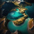 Northern nature. Fjords from a bird's eye view. Aerial