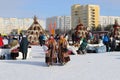 Northern nomads reindeer herders in the Russian city of Nadym