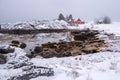 Northern Norway landscape in winter time, winter storm