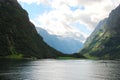 Northern part of norway Sognefjord.The natural landscape of the Norwegian mountains near the fjord. Royalty Free Stock Photo