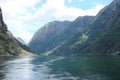 Northern part of norway Sognefjord.The natural landscape of the Norwegian mountains near the fjord. Royalty Free Stock Photo