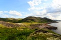 Northern polar summer. Beautiful coastline of Barents sea, Arctic ocean, Kola Peninsula, Russia